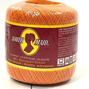 South Maid Crochet Thread Size 10 Pumpkin 431 Mercerized Cotton New